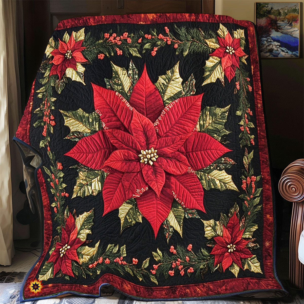 Rynx | Poinsettia Sparkle Night Blanket
