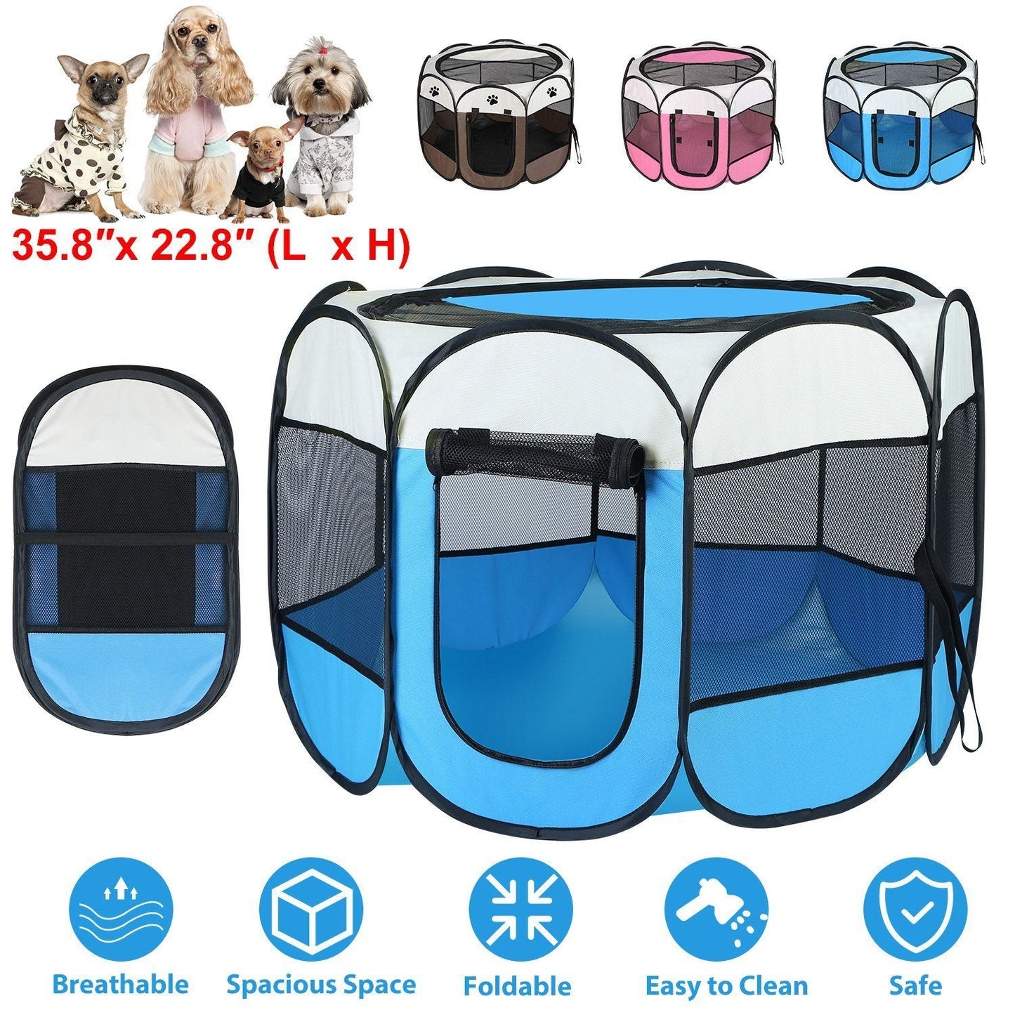 Rynx | Portable Foldable Pet Play Area For Dogs Cats Other Pets