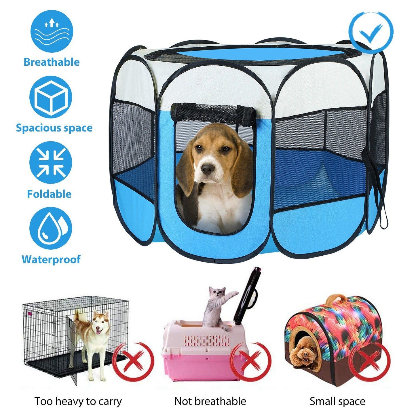 Rynx | Portable Foldable Pet Play Area For Dogs Cats Other Pets