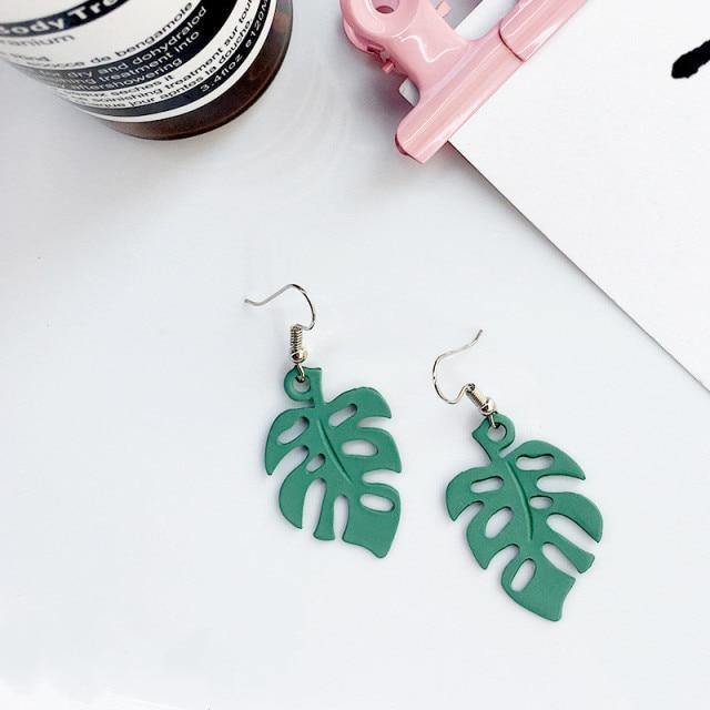 Rynx | NatureChic Monstera Earrings | Dangle Style | Timeless Jewelry