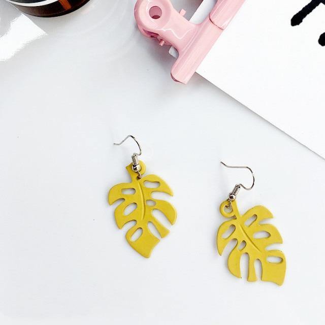 Rynx | NatureChic Monstera Earrings | Dangle Style | Timeless Jewelry