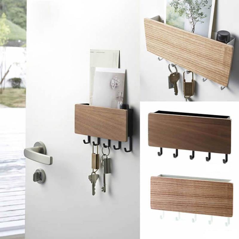 Rynx | KeyOrganize Wood Key Holder Wall Shelf | Multifunctional & Stylish | Wall Decor & Storage