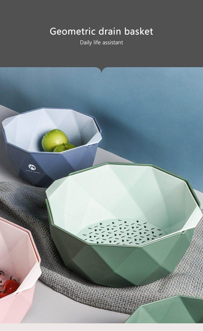 Rynx | Elegant Double Layer Drain Basket With Strainer Bowl