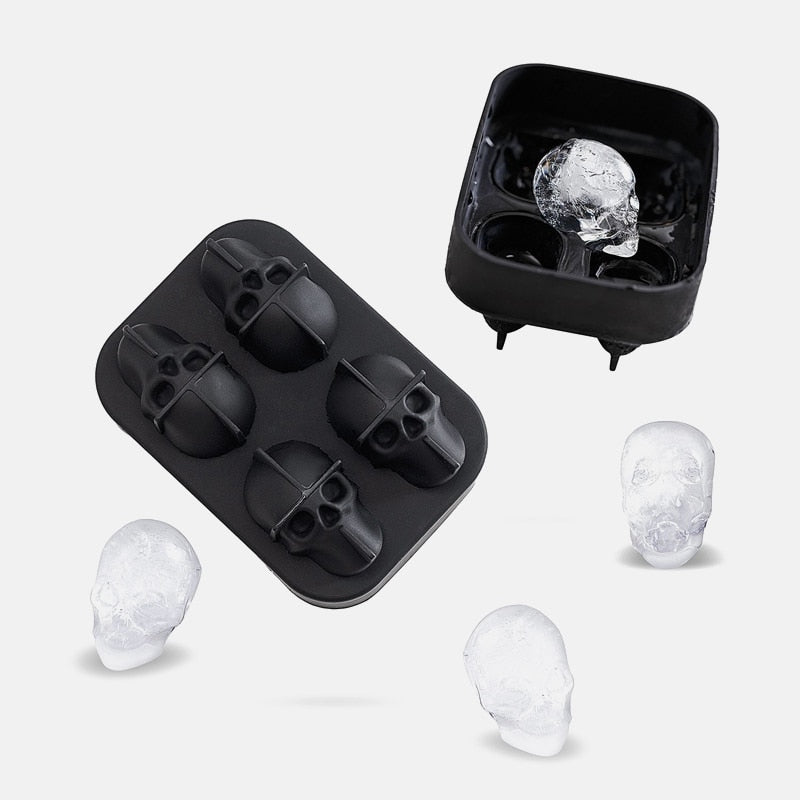 Rynx | FrostSkull 3D Silicone Mold Ice Cube Maker | Skull Ice Cubes | Creative Bar Accessories