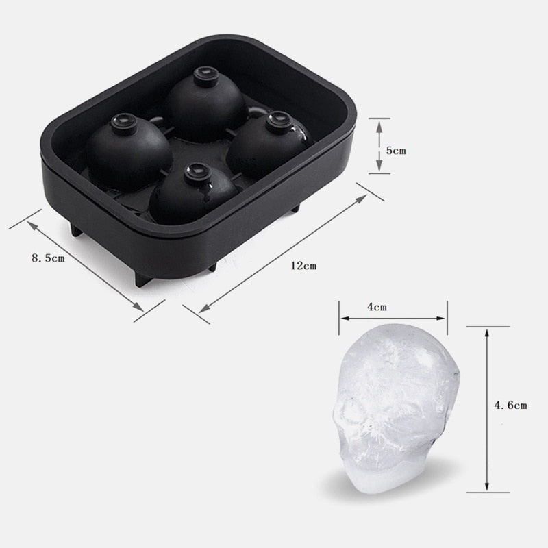 Rynx | FrostSkull 3D Silicone Mold Ice Cube Maker | Skull Ice Cubes | Creative Bar Accessories