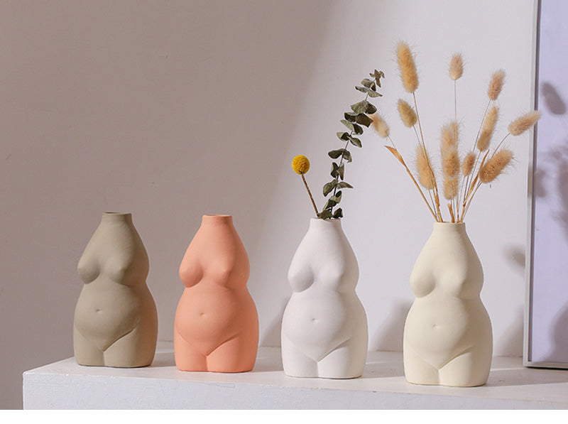 Rynx | ArtiVase Nordic Ceramic Art Body Vase | Minimalistic Decor | Table Decoration | Sculptural Design