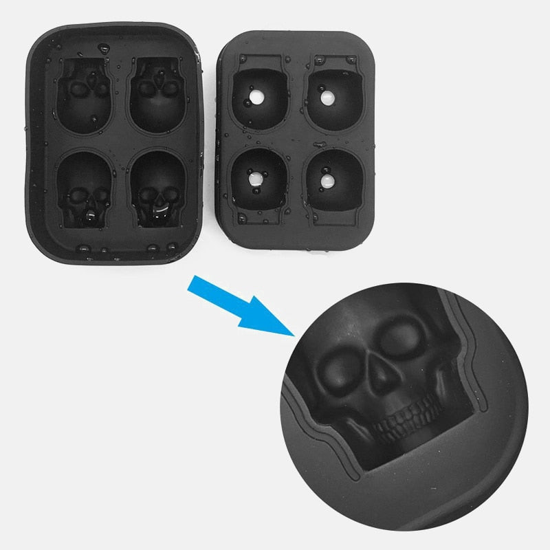Rynx | FrostSkull 3D Silicone Mold Ice Cube Maker | Skull Ice Cubes | Creative Bar Accessories