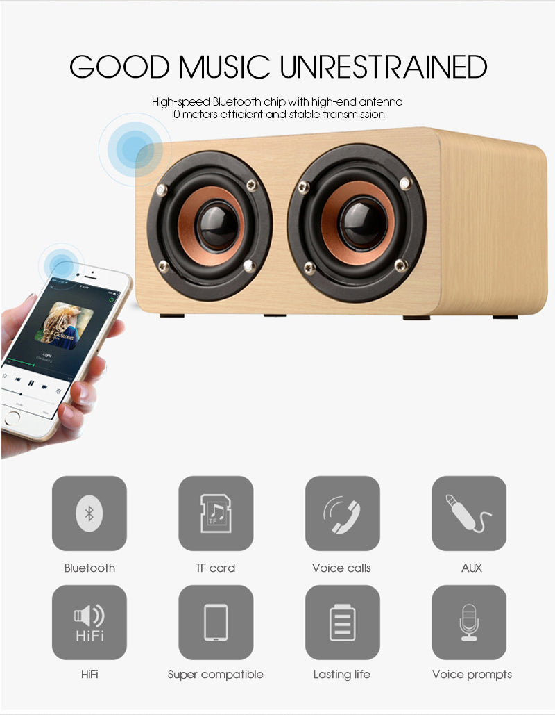 Rynx | Wireless Bluetooth HiFi portable speaker in wood for iPhone, smartphone, iPad, Android