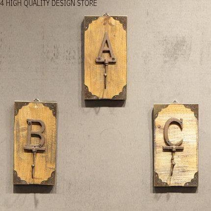 Rynx | 3CS Iron Wooden Alphabet Hanging Hooks