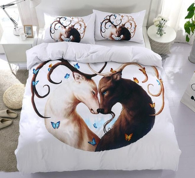 Rynx | Animal Couple Bedding Sets Duvet and Pillow Shams