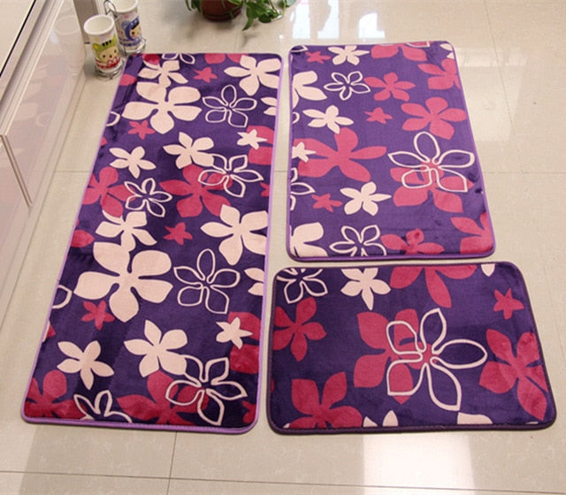 Rynx | 3 PC Soft Non-Slip Bath Mat Set