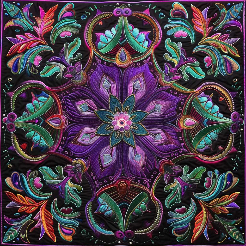 Rynx | Purple and Teal Flower Quilt