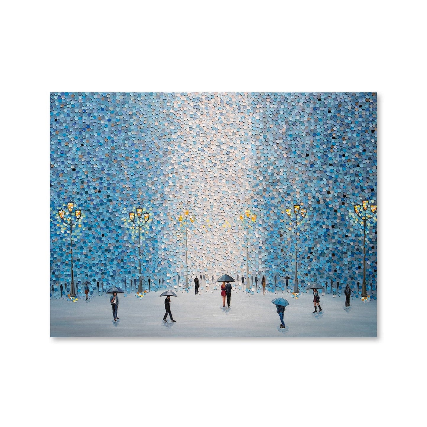 Rynx | Rainy Street Lamps Canvas