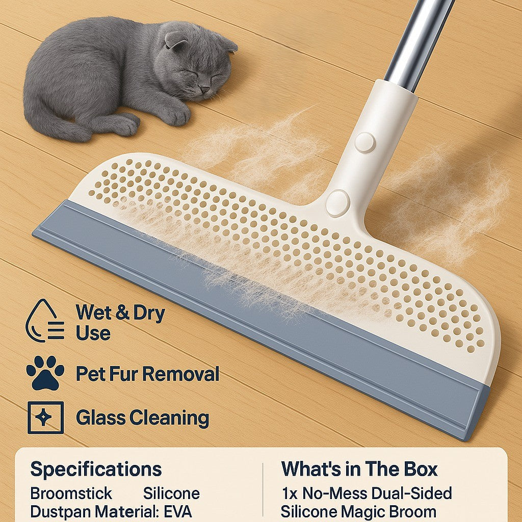 Rynx | No-Mess Dual-Sided Silicone Magic Broom
