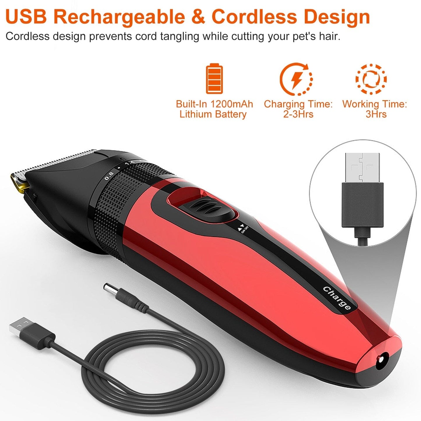 Rynx | Rechargeable wireless pet grooming kit