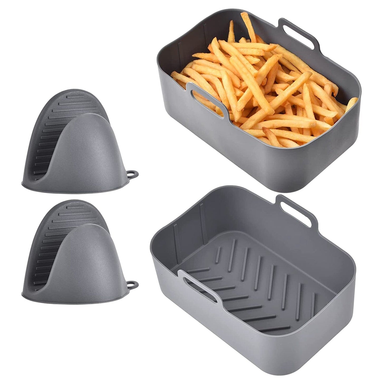 Rynx | Reusable air fryer silicone pot rectangular replacement for parchment paper 6-8 quart