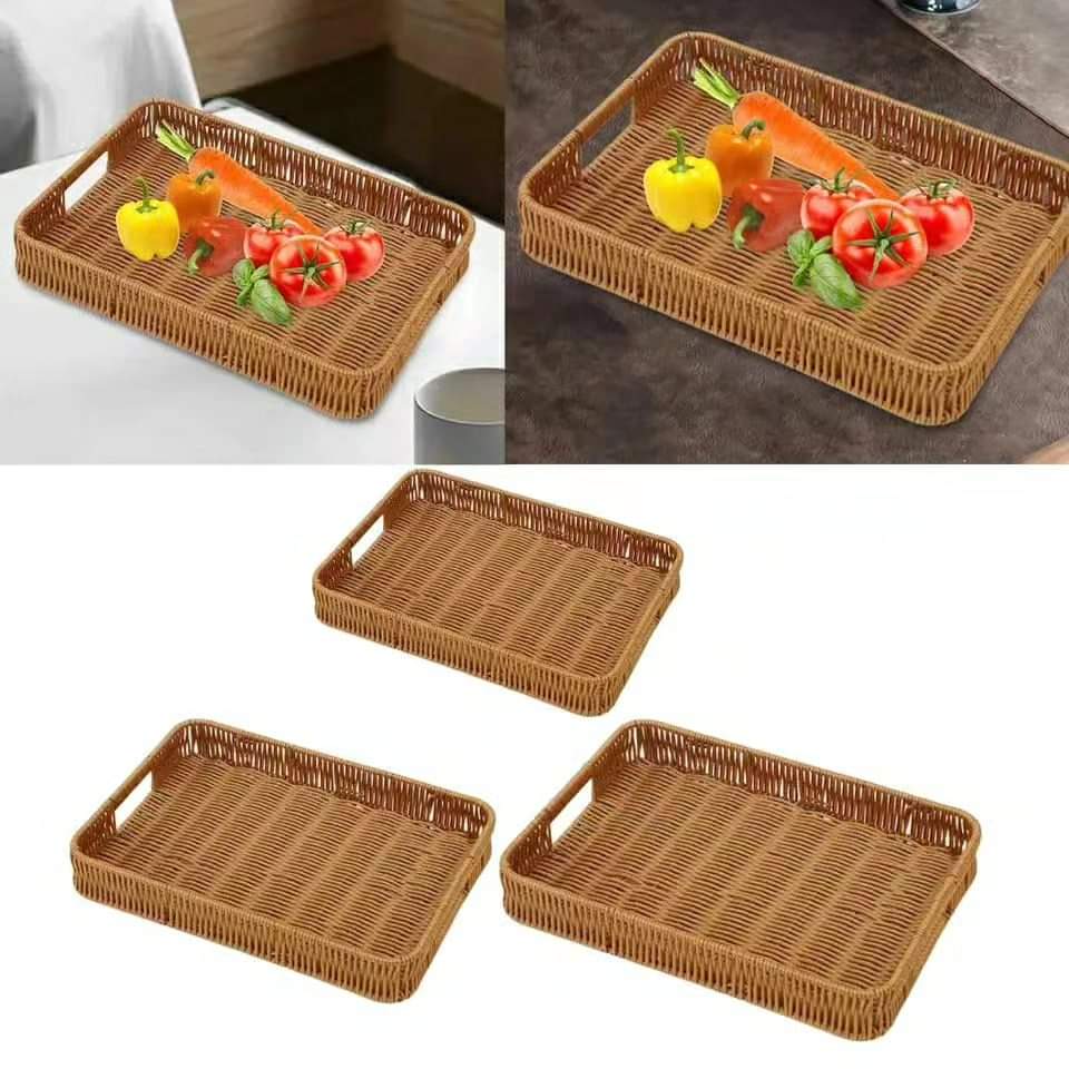 Rynx | 3-piece Rectangular Rattan Tray