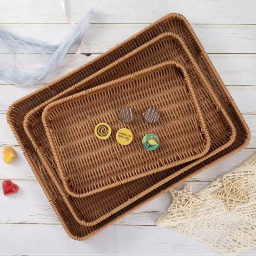 Rynx | 3-piece Rectangular Rattan Tray
