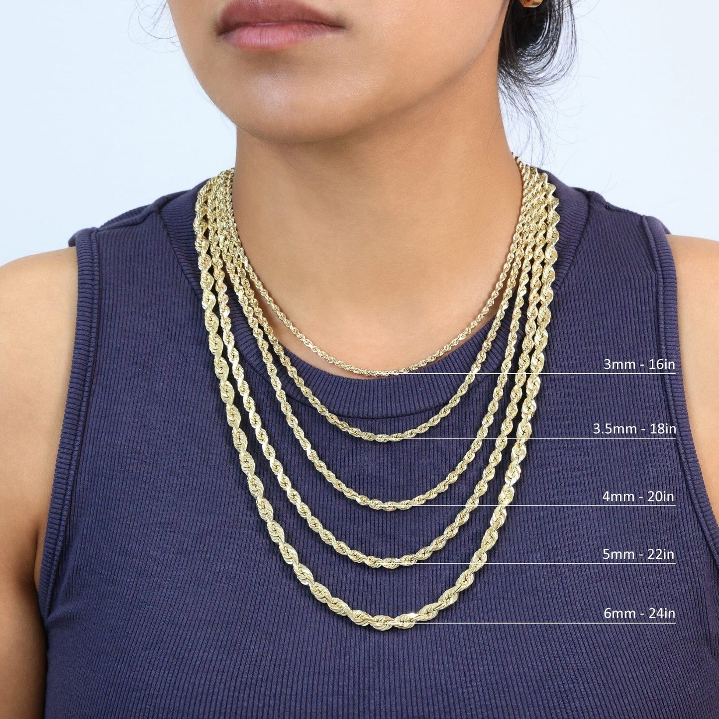 Rynx | Rope chain in Yellow Gold - 10mm
