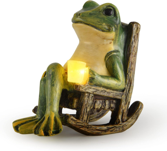 Rynx | FroGlow LED Garden Frog Lamp | Solar Powered | Weatherproof | Decorative Garden Lighting
