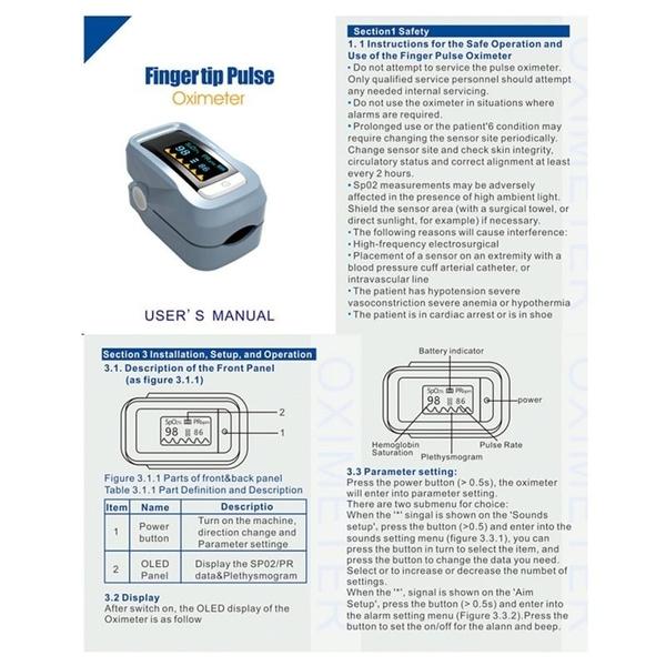 Rynx | Simple Finger Pulse Oximeter Blood Pressure Monitor Heart Rate Portable