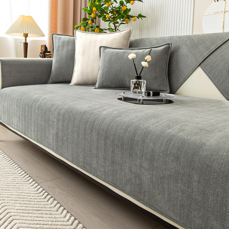 Rynx | Herringbone Chenille Fabric Furniture Protector Sofa Cover