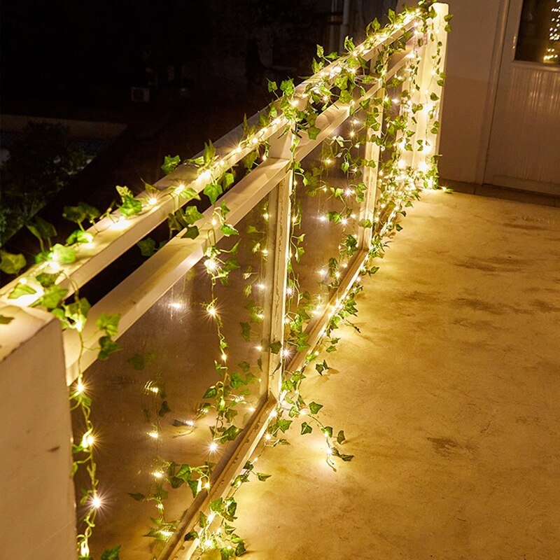 Rynx | IvyGlow Solar String Lights Ivy | Waterproof | LED Mood Light for Garden & Balcony | Decorations for Outdoor Areas