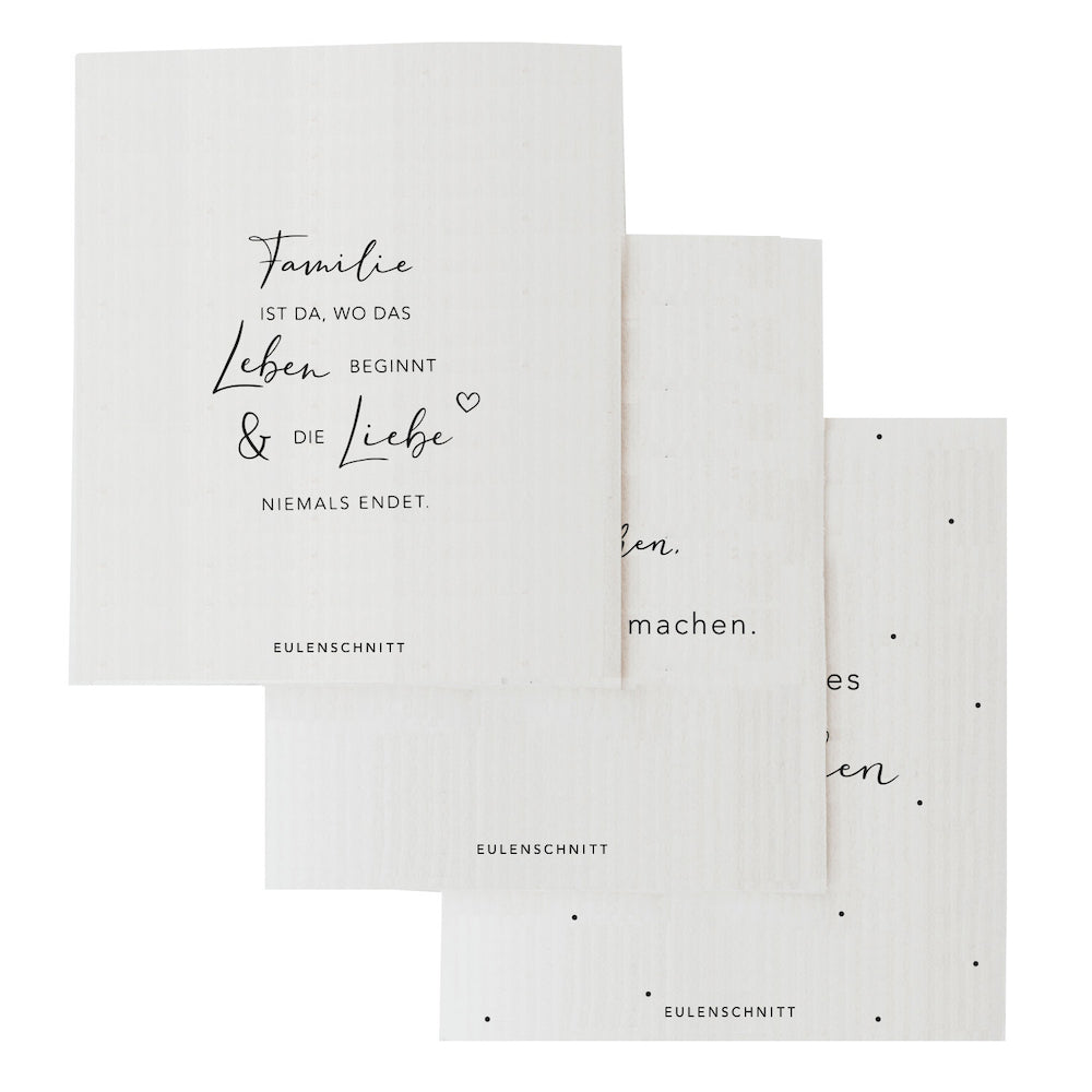 Rynx | Sponge Cloths Quotes 3-Pack White