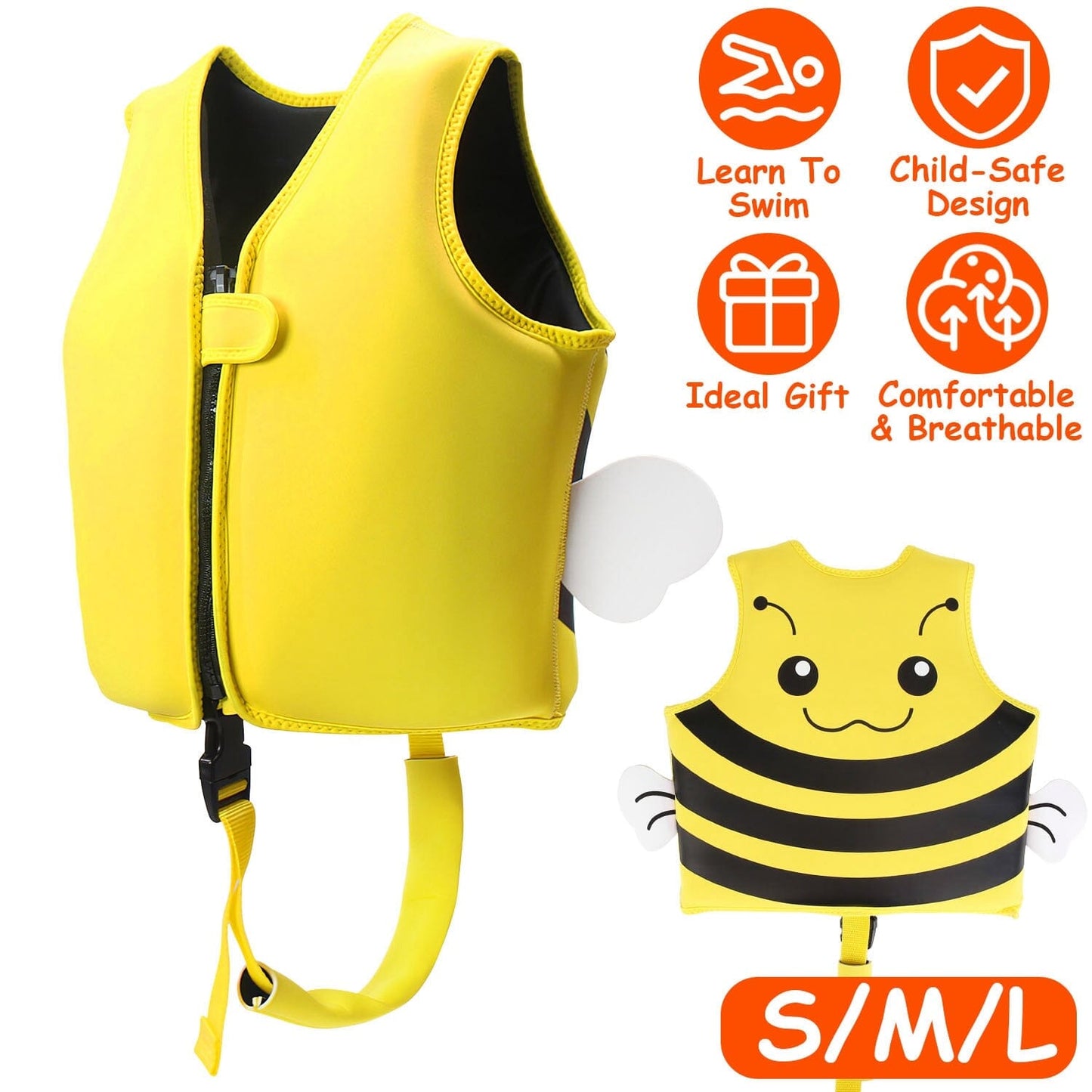 Rynx | Swim Vest for Kids Float Jacket with Adjustable Crotch Strap