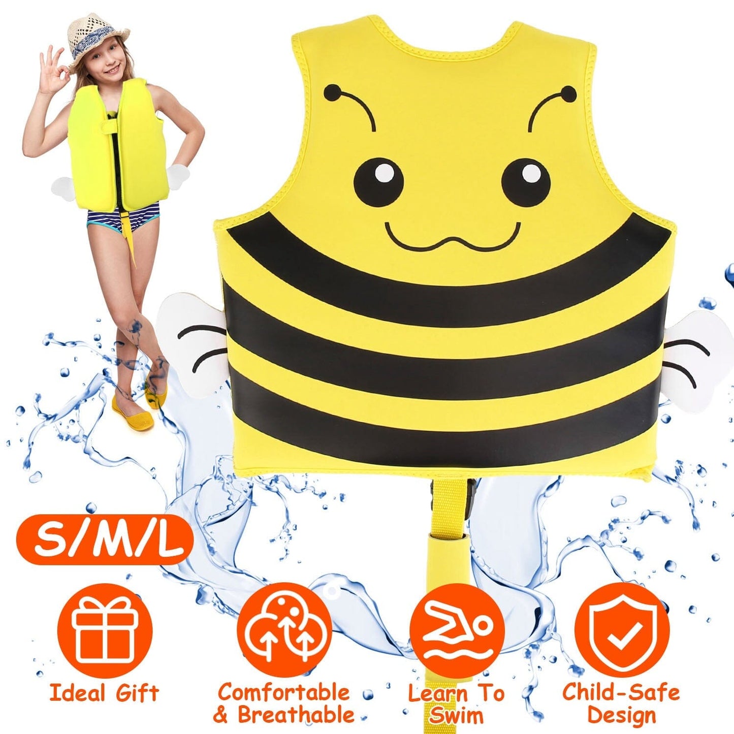 Rynx | Swim Vest for Kids Float Jacket with Adjustable Crotch Strap