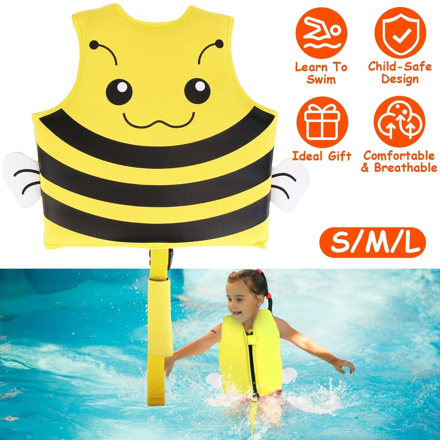 Rynx | Swim Vest for Kids Float Jacket with Adjustable Crotch Strap