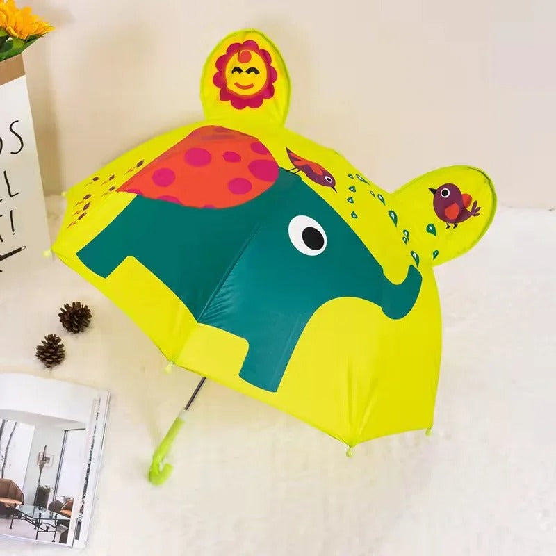 Rynx | Colorful Children's Umbrella - Joy Umbrella - Perfect For Kids Green Elephant