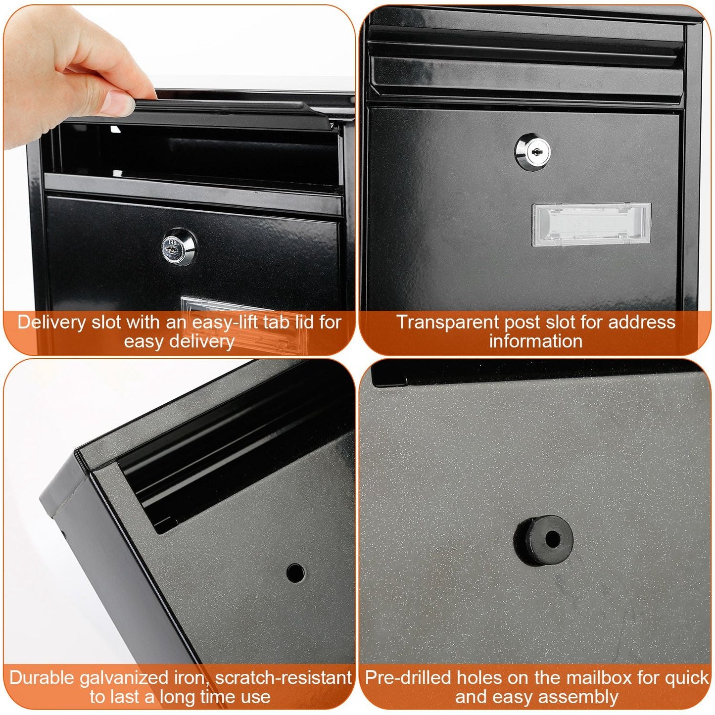 Rynx | Wall-mounted mailbox lockable galvanized iron mail box