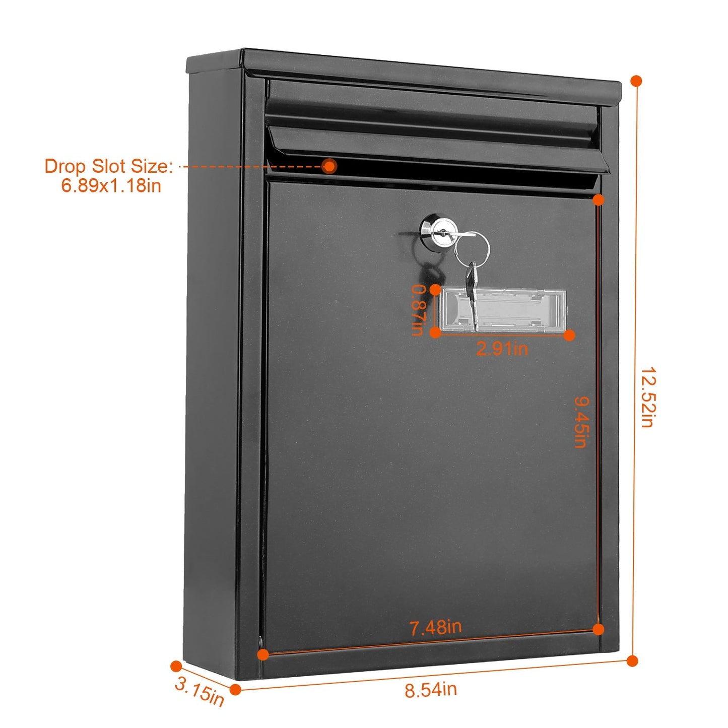 Rynx | Wall-mounted mailbox lockable galvanized iron mail box