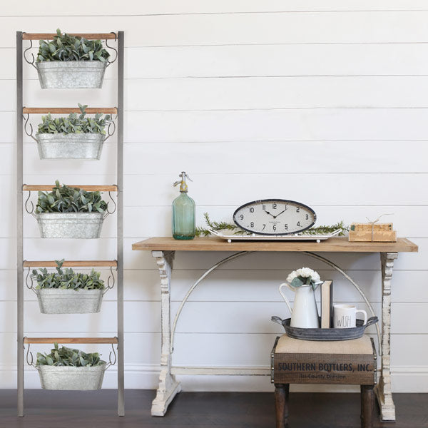 Rynx | *HUGE* farmhouse ladder with galvanized planters