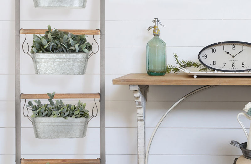 Rynx | *HUGE* farmhouse ladder with galvanized planters