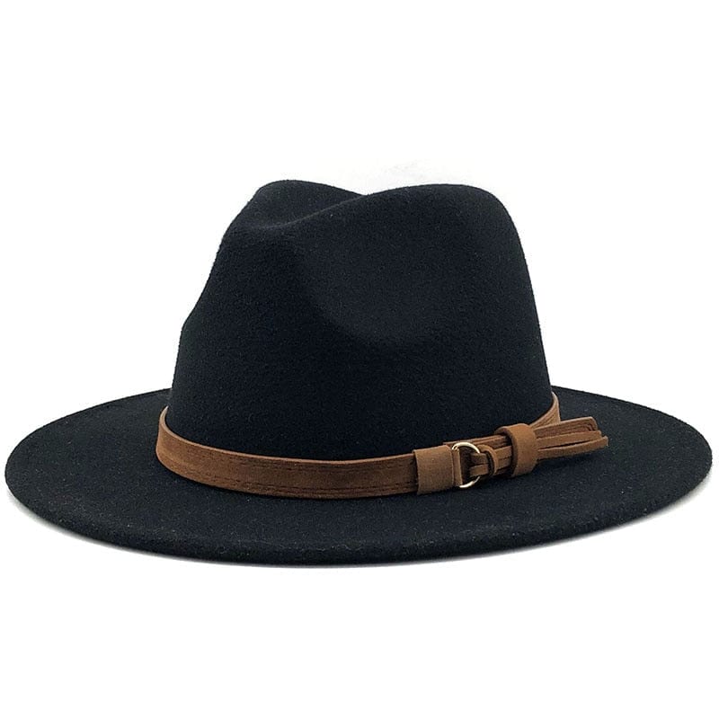 RYNX | Eridian Fedora Hat With Leather Band Black is the color that is often associated with darkness and elegance.