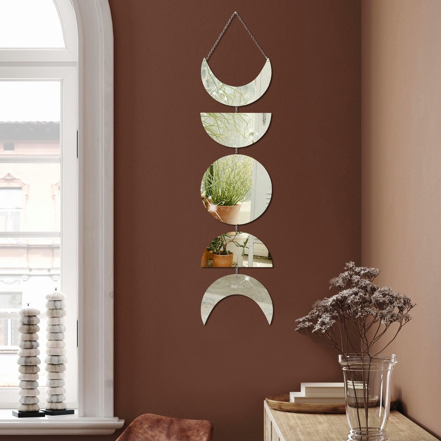 Rynx | Moon Phase Mirror Wall Hanging
