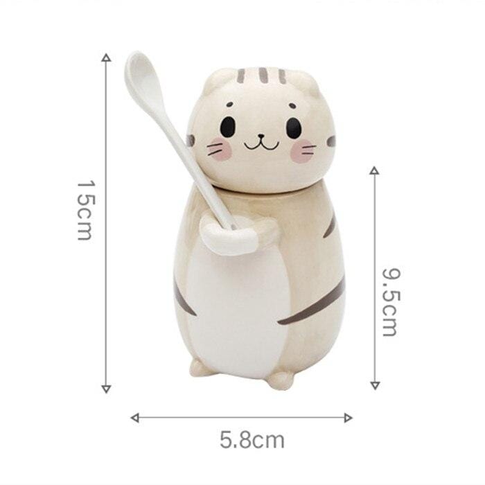 Rynx | Cute cat coffee mugs with spoon