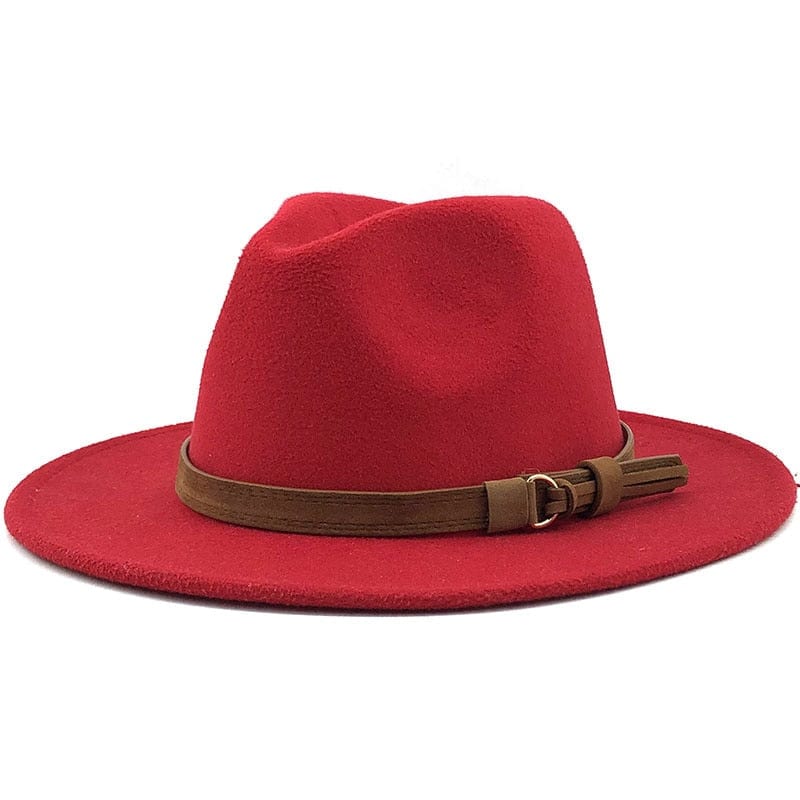RYNX | Eridian Fedora Hat With Leather Band Red
