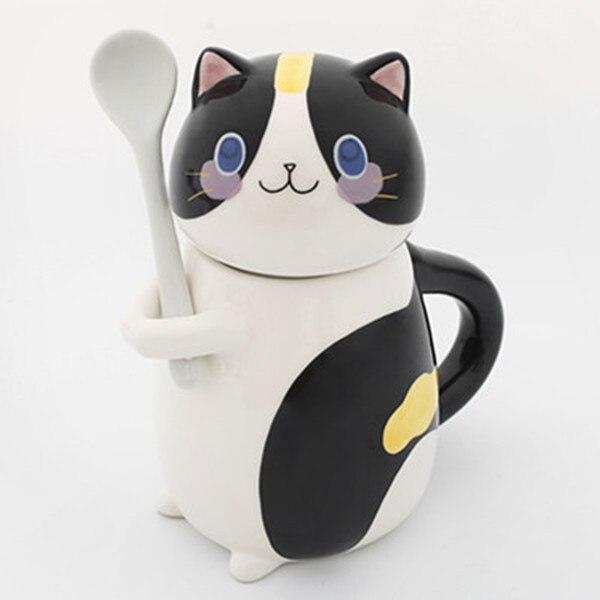 Rynx | Cute cat coffee mugs with spoon