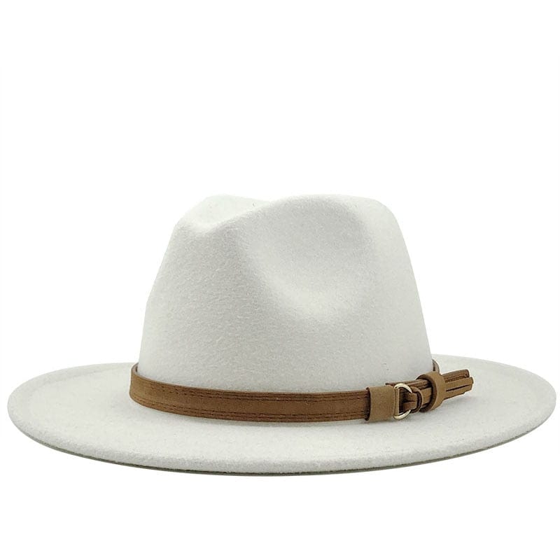 RYNX | Eridian Fedora Hat With Leather Band White shade