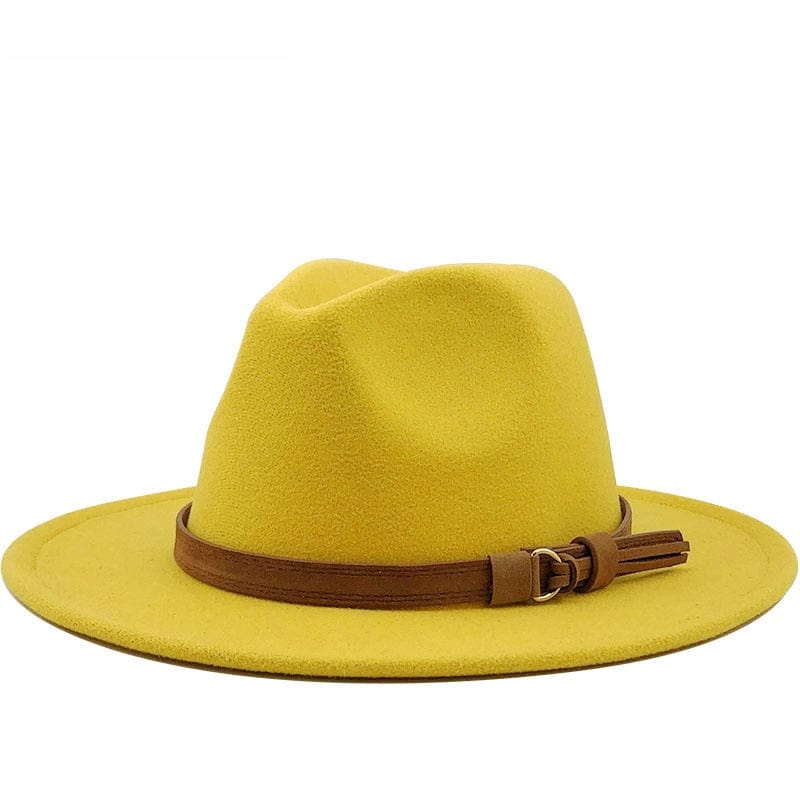 RYNX | Eridian Fedora Hat With Leather Band Yellow
