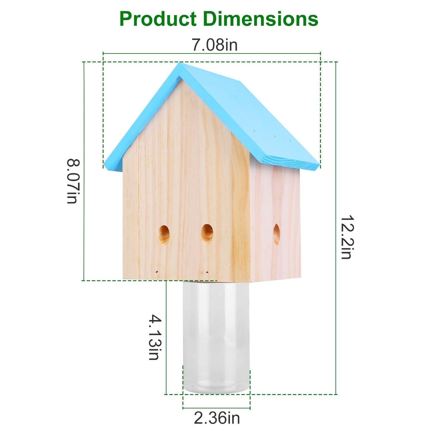 Rynx | Three Carpenter Bee Trap Outdoor Natural Pine Wood
