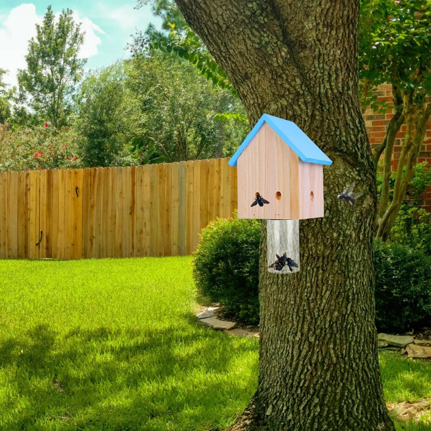 Rynx | Three Carpenter Bee Trap Outdoor Natural Pine Wood