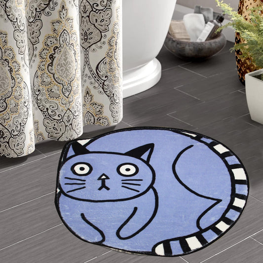 Rynx | Purple Funny Cat Bath Mat