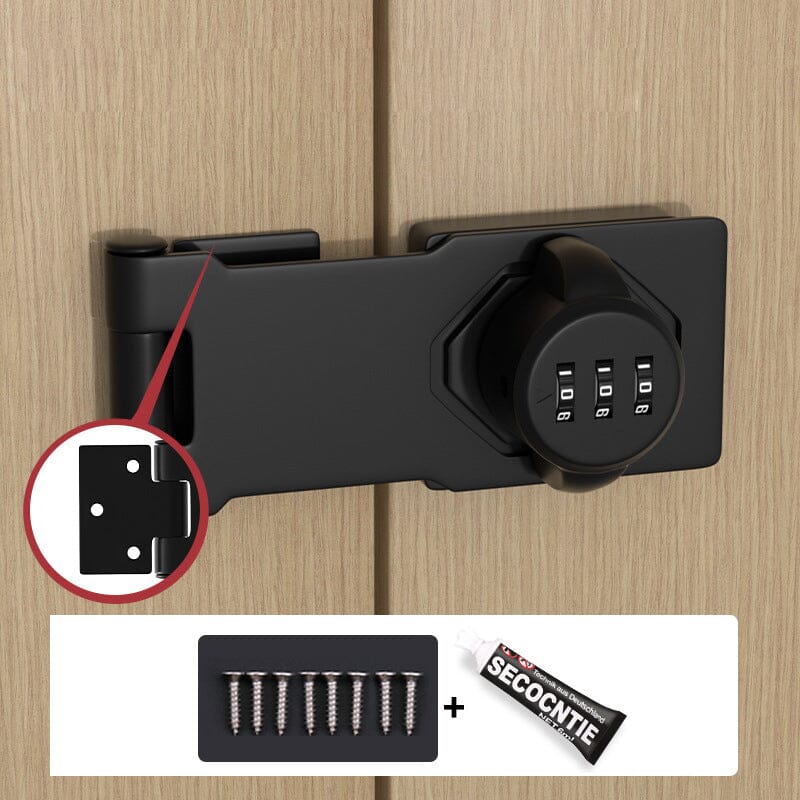 Rynx | Household Cabinet Password Locks Black Three holes Adhesive & Screw