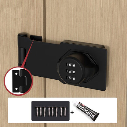 Rynx | Household Cabinet Password Locks Black Two holes Adhesive & Screw