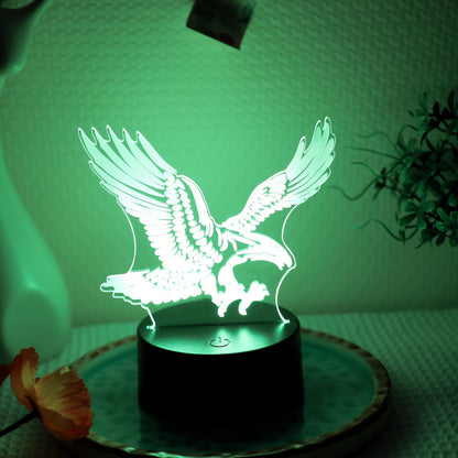 Rynx | EagleLight - 3D LED Night Light with Touch Control, 7 Colors USB Table Lamp
