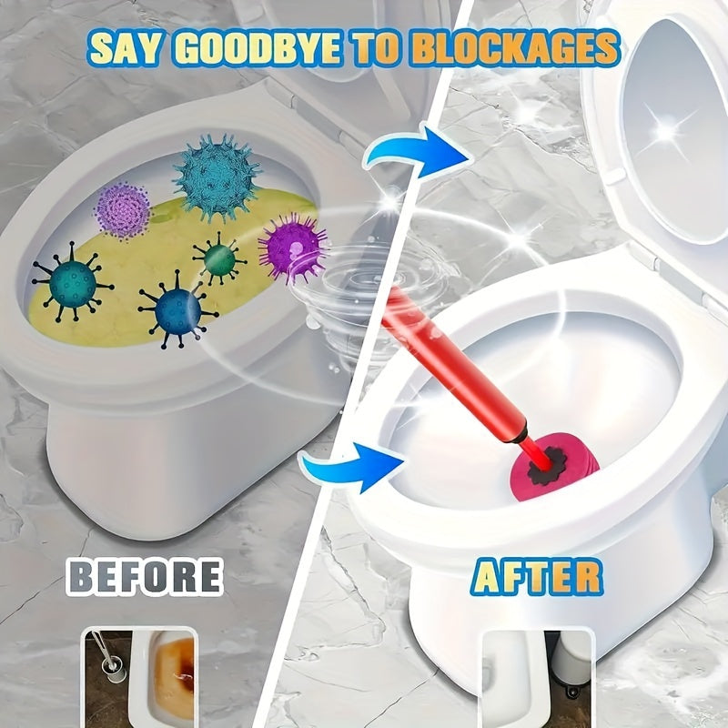 Rynx | Heavy-Duty Pneumatic Toilet Plunger - High-Pressure Drain Pipe Cleaner with Humanized Pump Design, Rubber Material, Commercial Tool for Toilet, Sink, Pipe Blockage Removal